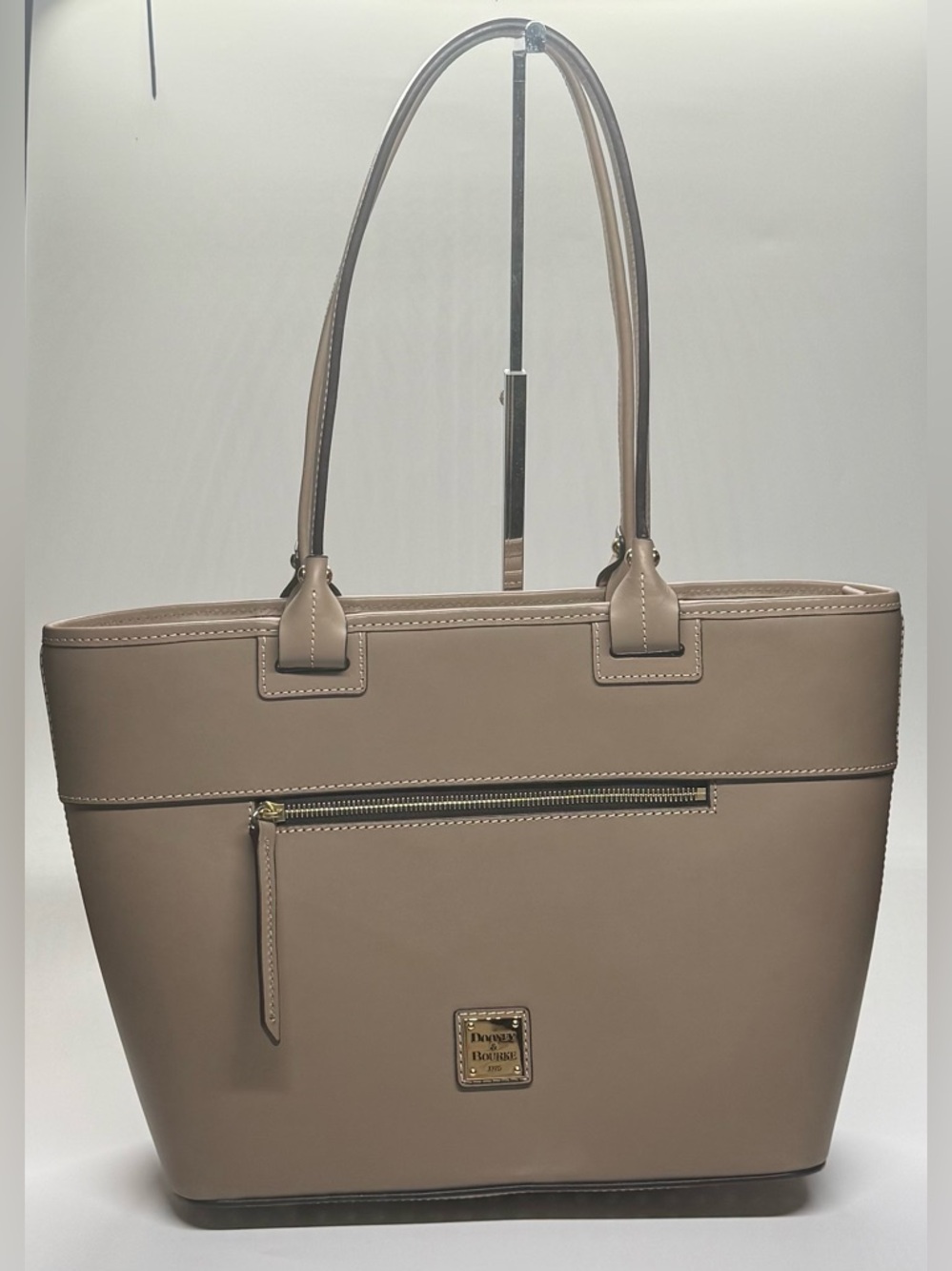Dooney & Bourke Taupe Beacon Zip Tote Shoulder Work Bag